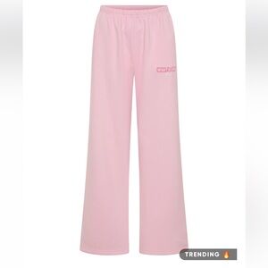 White Fox Baby Pink Wide-Leg Lounge Pants